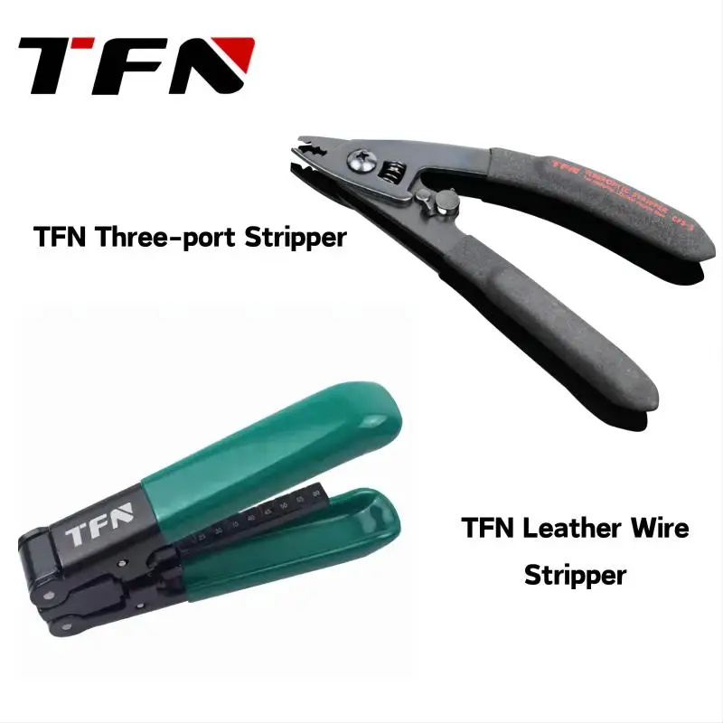 TFN FTTH Tools Pelacables de cuero de fibra óptica y pelador de fibra de tres puertos