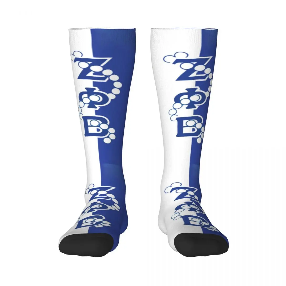 Fun Print Zeta Phi Beta Logo Meias para Mulheres Girl Stretchy Sports Knee High ZOB Sorority Meias