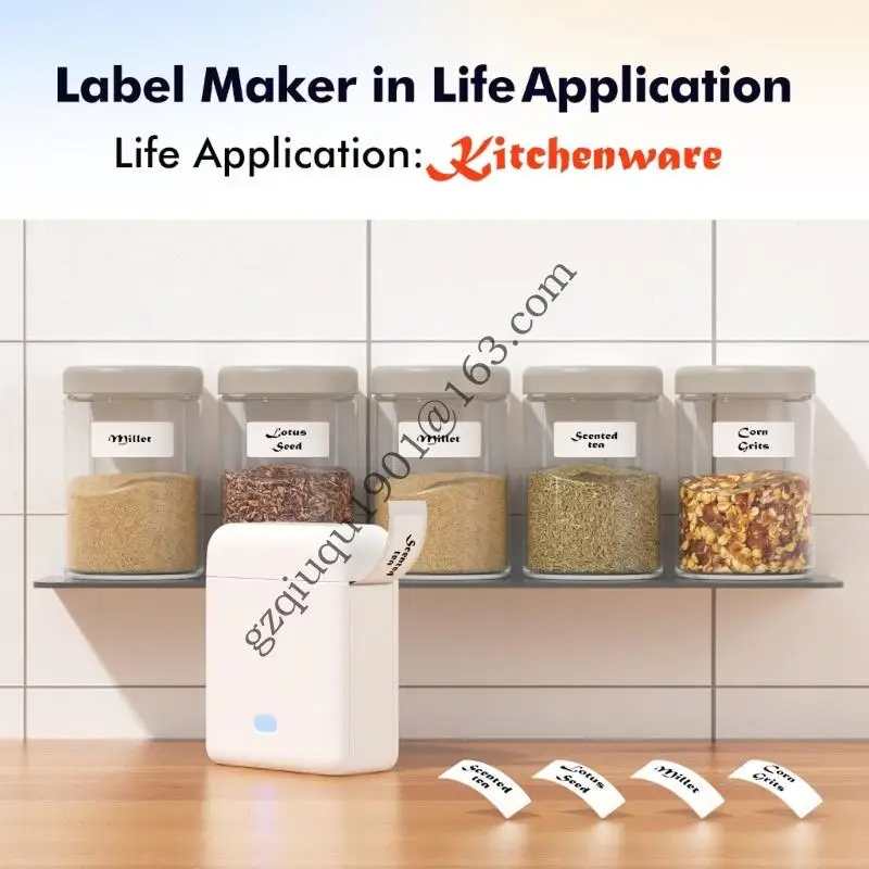 Portable Label Printer Label Maker Machine met tape voor het verzenden barcode Mailing en organisatie Taken .066A