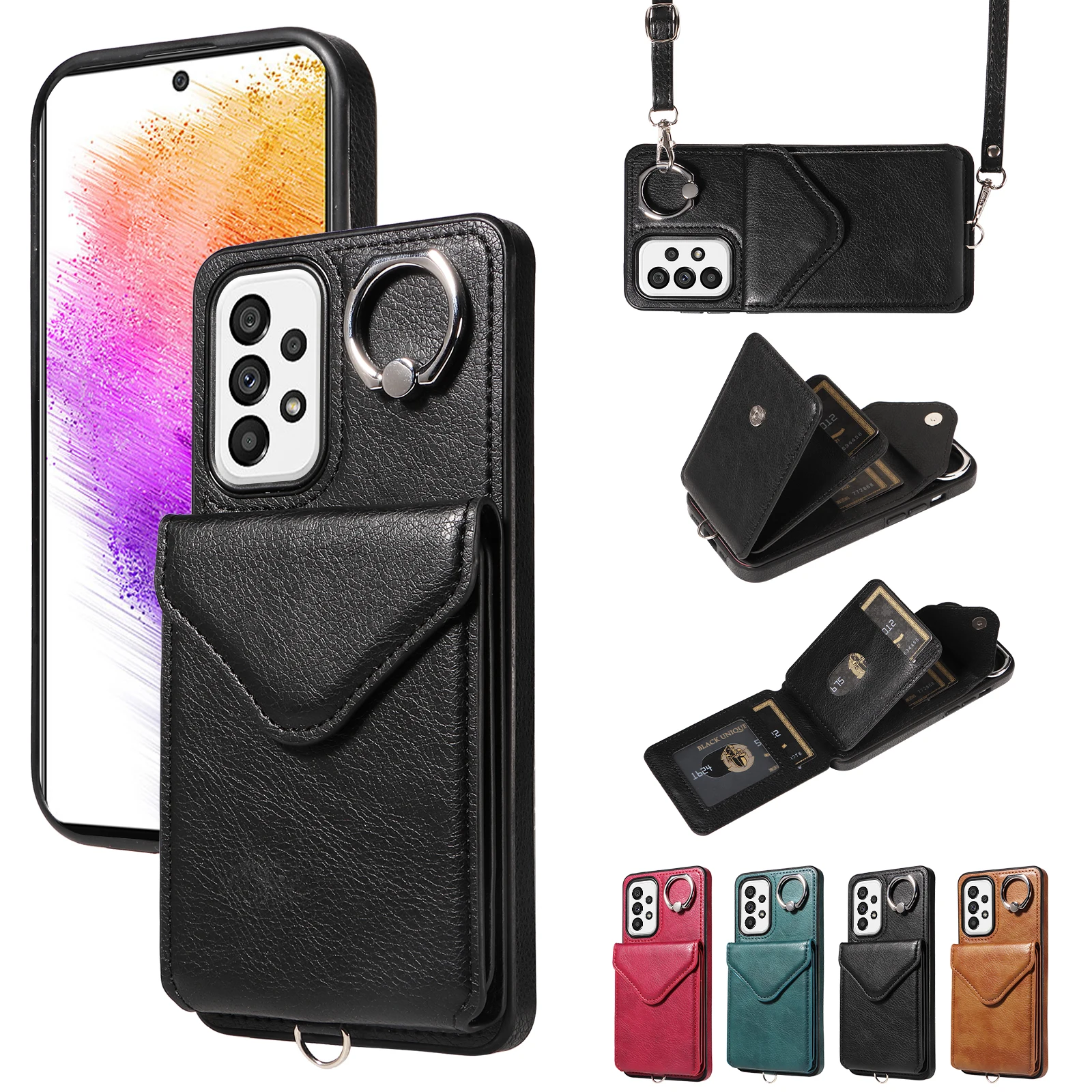 

Phone Case Samsung Galaxy A-seriesA05 A12 A13 A14 A15 A22 A23 A25 A33 A34 A35 A52 A54 A55 A72 A73 Premium Leather +Hanging Rope