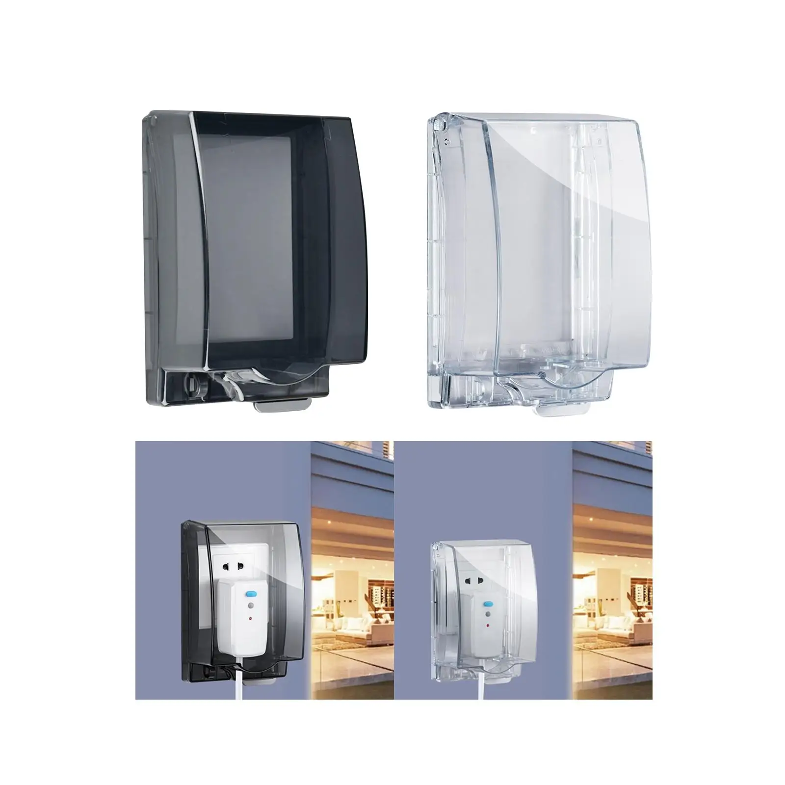 Weatherproof Outlet Cover Waterproof Cover Box Wall Switch Socket Face Plate Panel Box for Bathroom Indoor Home Improvement image 3