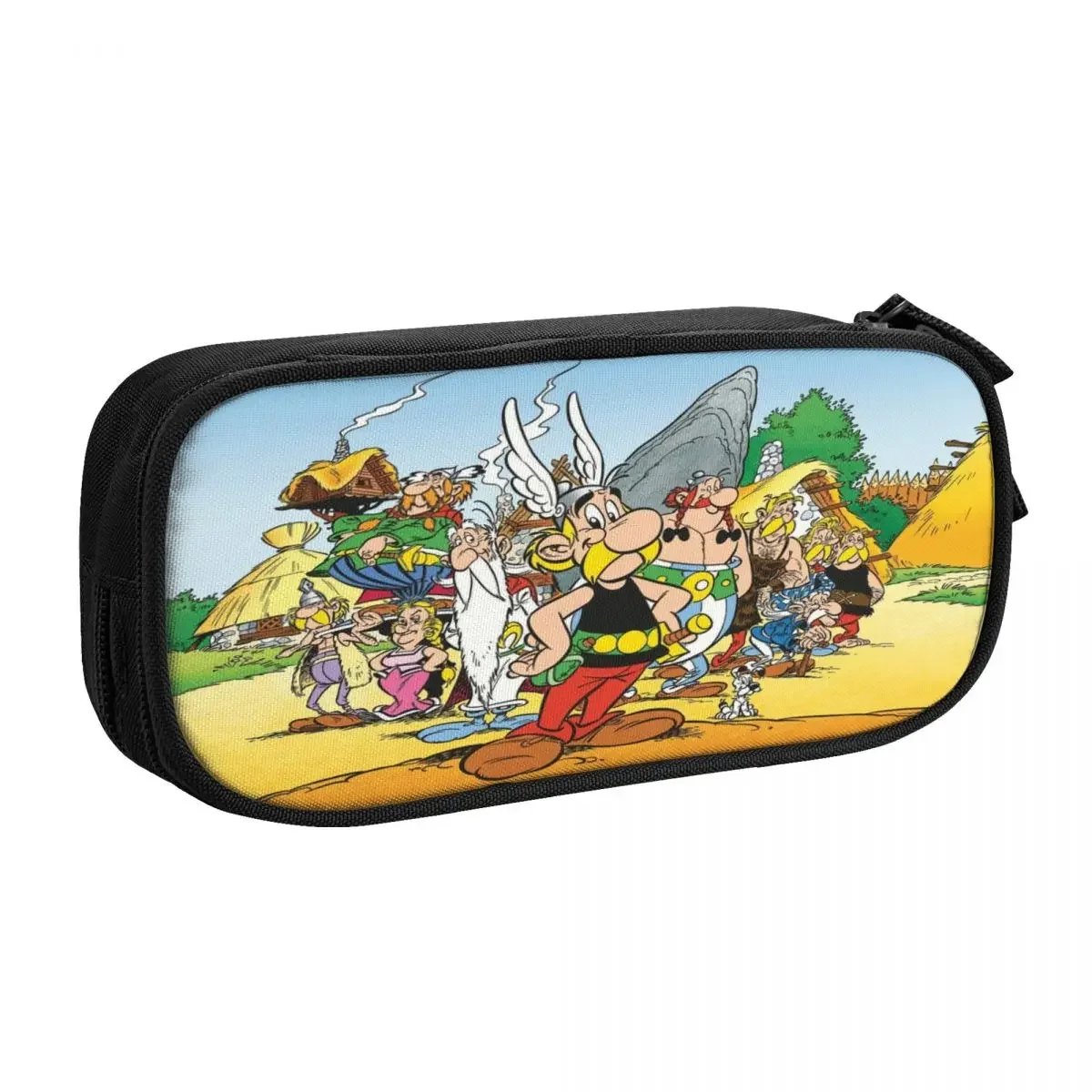 Estuches de lápices personalizados de Anime Asterix y Obelix para niños y niñas, caja de bolígrafos Getafix de dibujos animados de Anime de gran capacidad, papelería