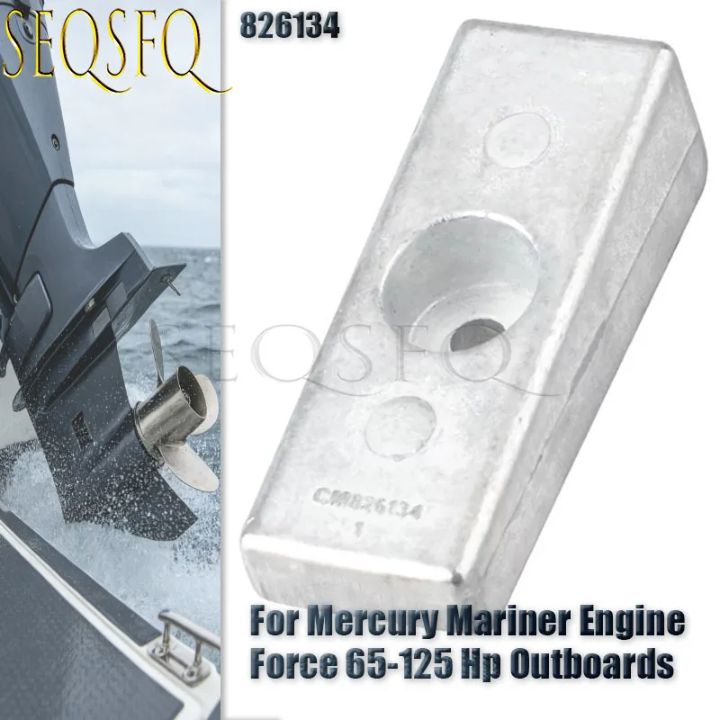 826134 97-826134T Anode Zinc For Mercury Mariner Engine Force 65-125 Hp Outboards 826134T Replaces Aftermarket Parts