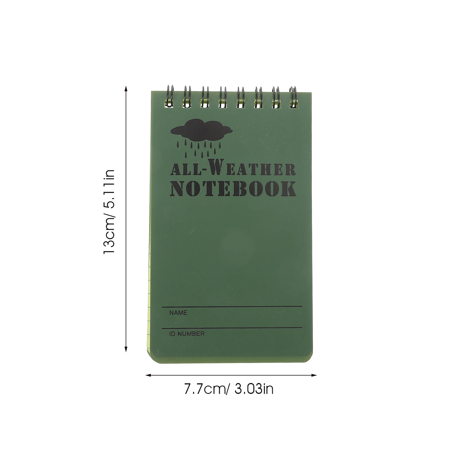 Waterproof Book 127mmx76mm Compact Lightweight PVC Coil Notebook for Daily Writing Creative Ideas Sketches Students