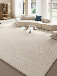 Beige Plaid Striped Carpet Cream Style Luxury Decoration Living Room Carpets Easy Care Bedroom Bedside Rugs Non Slip Balcony Rug