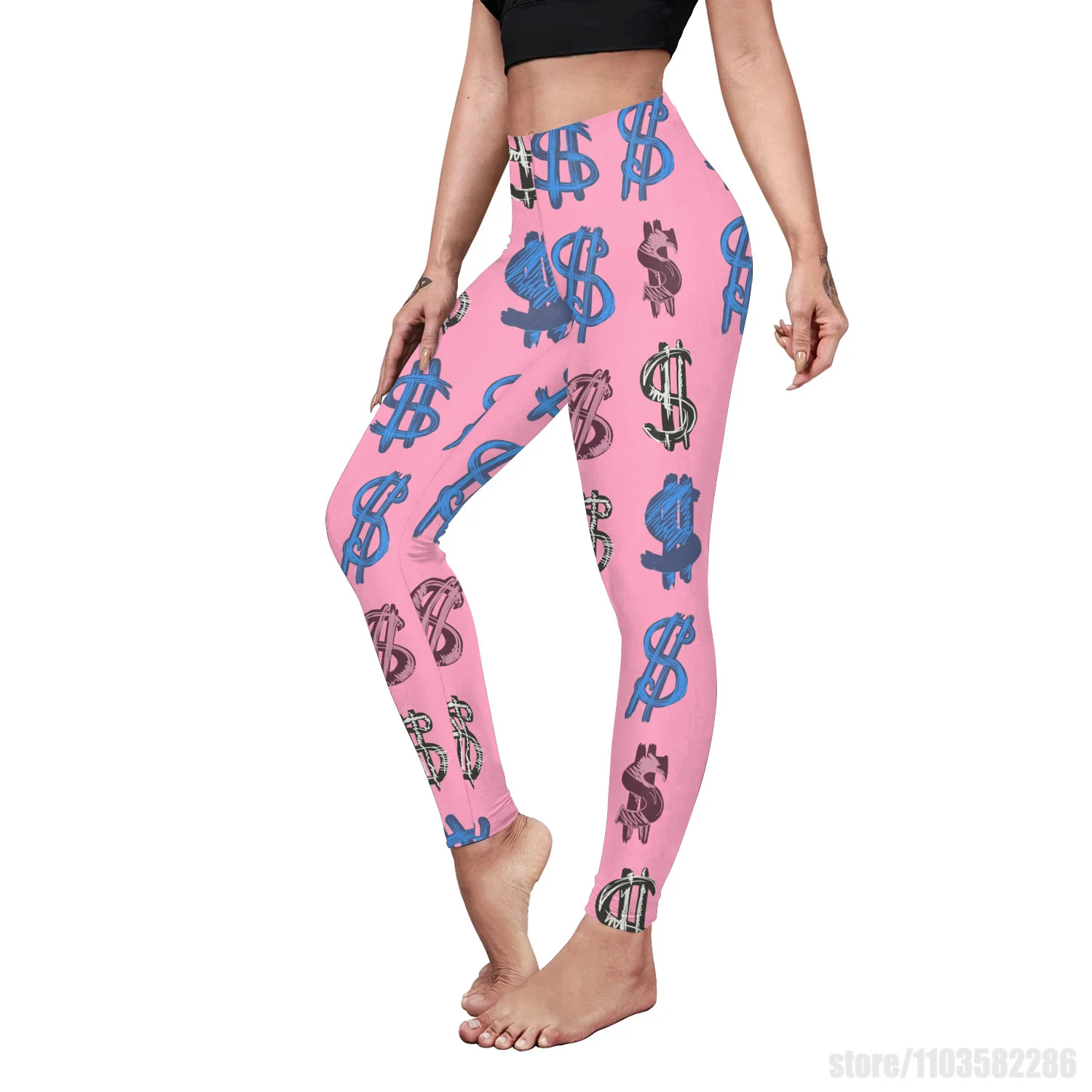 Mallas de primavera para mujer, pantalones pitillo rosas, pantalones largos informales, ropa de calle Punk, mallas de Yoga para chica, pantalones elásticos con estampado 3D
