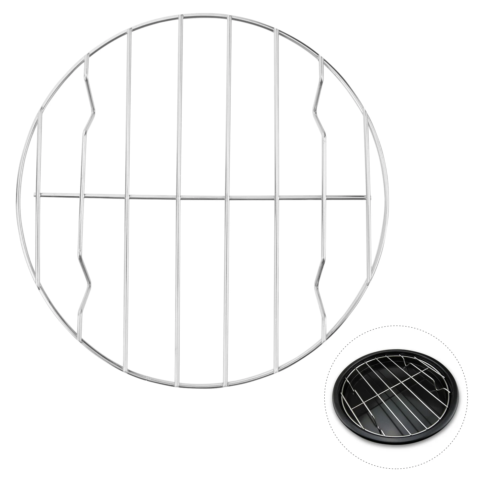 

2 Pcs Cooling Rack Baking Stainless Steel Griddle Grill Rib Roasting Shelf Silver