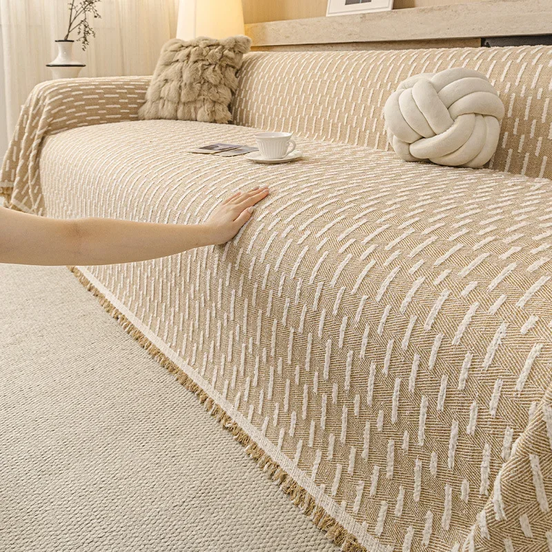 Chenille Sofa Cover Modern Geometric Sofa Towel Anti-Scratch Multi-Purpose Couch Throw Blanket Furniture Protective Cover