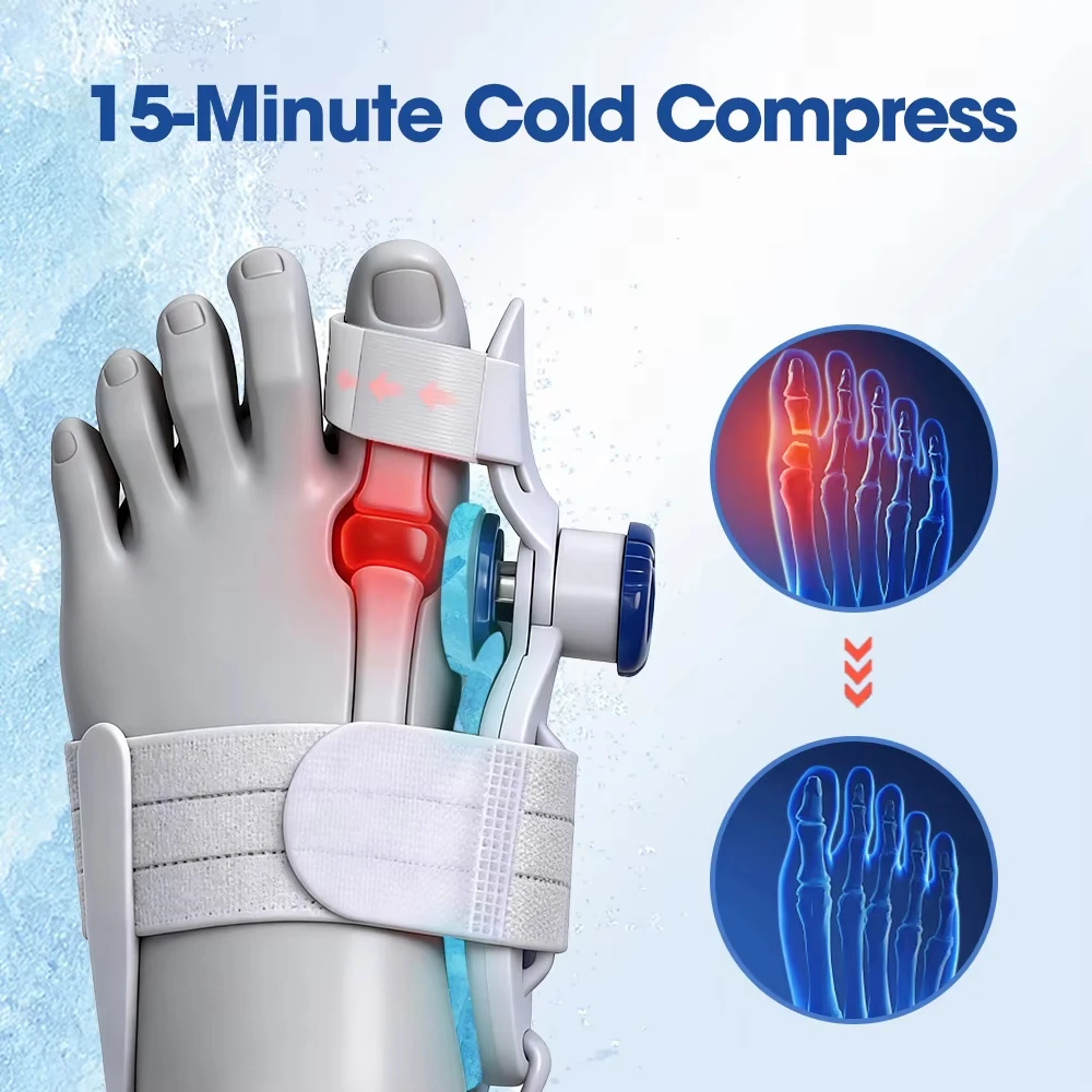 Cooling Pad  Toe Splint Bunion Adjuster Adjustable Big Toe Valgus Support Tool for Both Feet Straightening Orthopedic Thumb - view 5