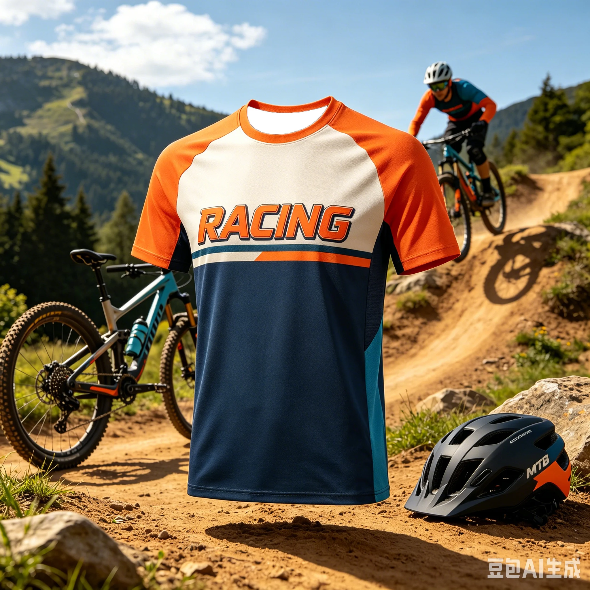 Family Mtb Racing Short Sleeve Jersey Quick Dry Breathable Raglan Color Block Mountain Bike Cycling T-Shirt for Mountain Riders