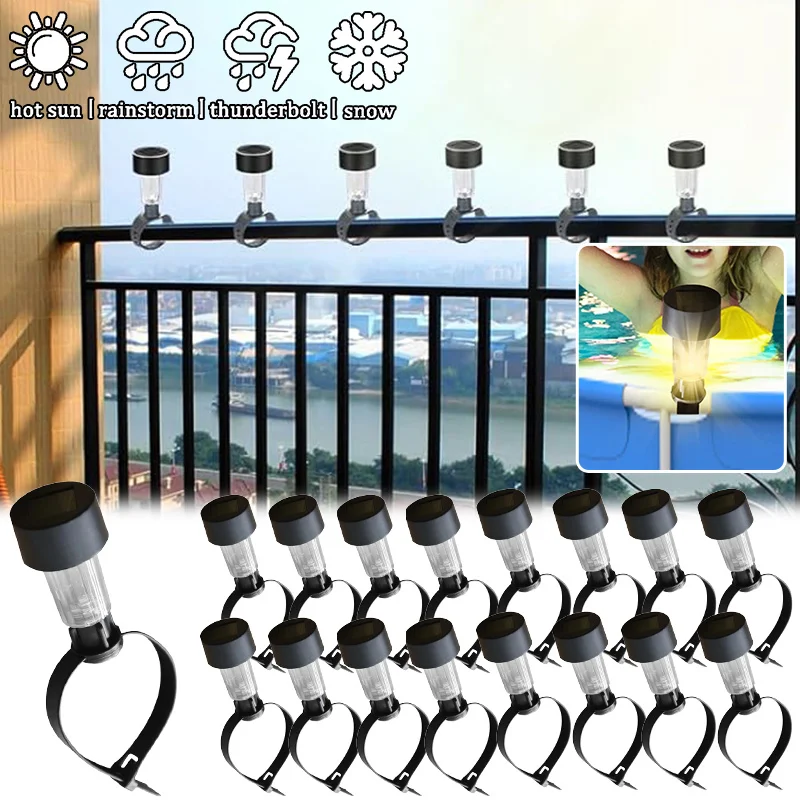 

Solar Fence Buckle Lights Outdoor Swimming Pool Hanging Lamp Weatherproof Accessories for Backyard Garden Patio Night Lighting