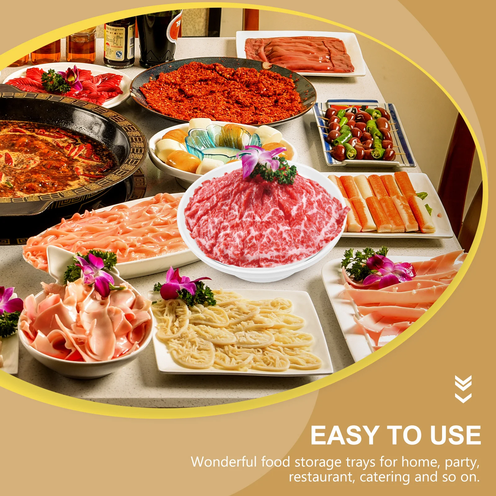 

Creative Smoky Food Plate Premium Hotpot Serving Tray Cattle Stomach Plate Compact for Party Home Restaurant Catering