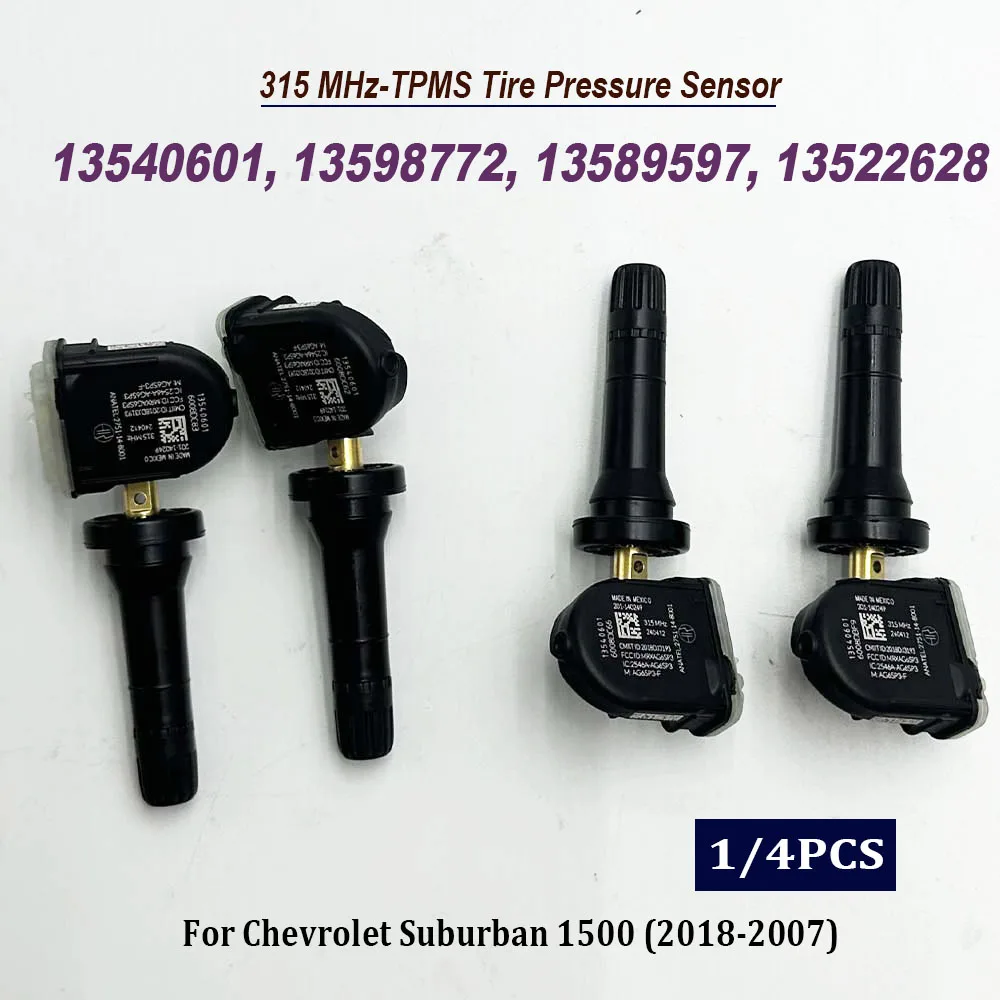 1/4PCS 13540601 Tire Pressure Monitor Sensor 13516164 13598772 13589597 13522628 315Mhz TPMS For G-MC C-hevy B-uick C-adillac