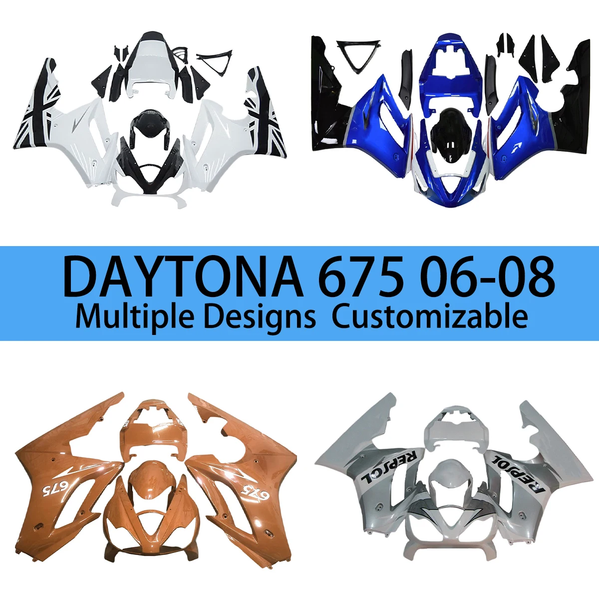 

Prime Fairing Kit 675 2006 2007 2008 Customizable Racing Motorcycle Fairings for Triumph Daytona 675R 06 07 08
