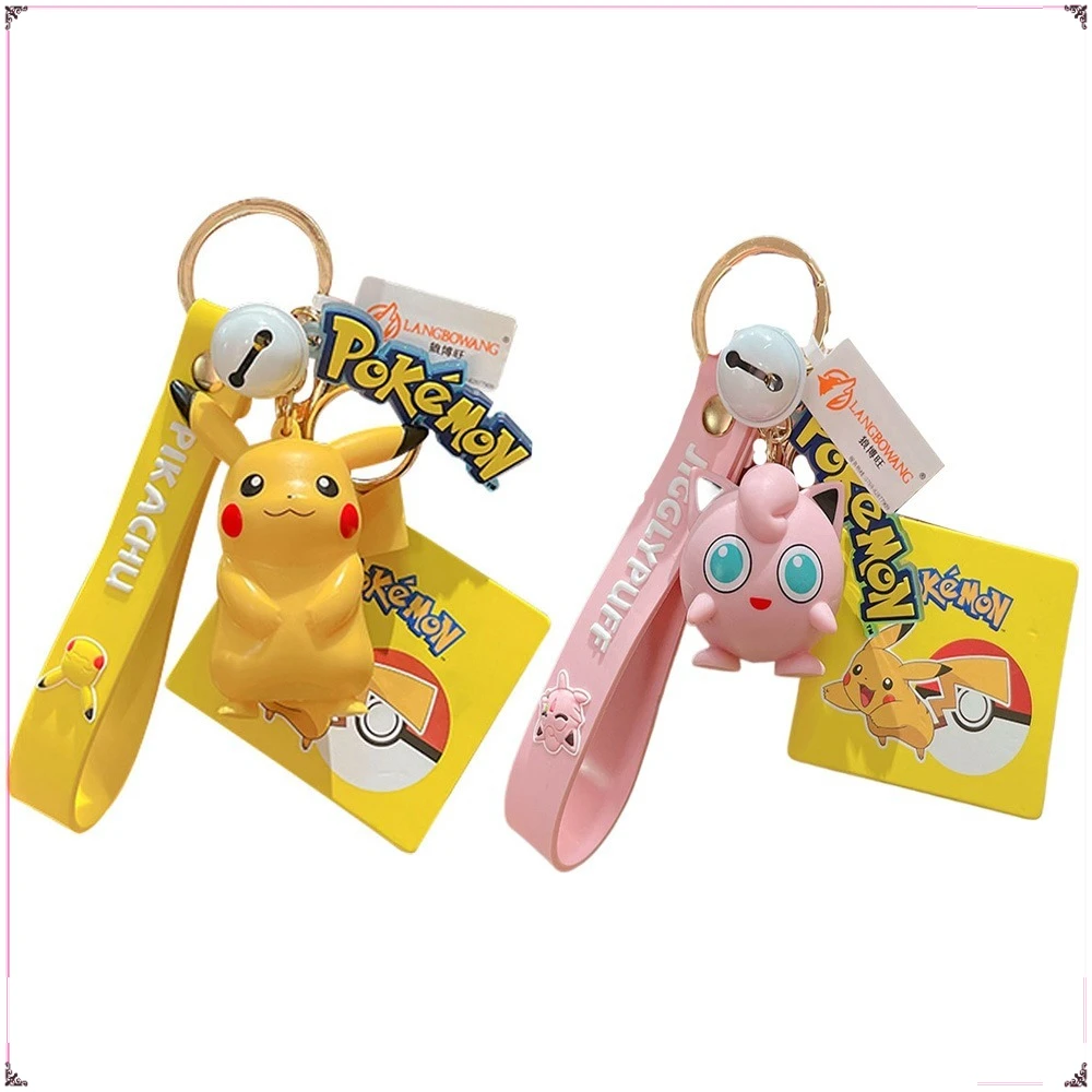 

Hot Sales Genuine Pokemon Keychain Cartoon Figures Backpack Pendant Keyrings Car Key Chains Accessories Boys Girls Hobbies Gifts