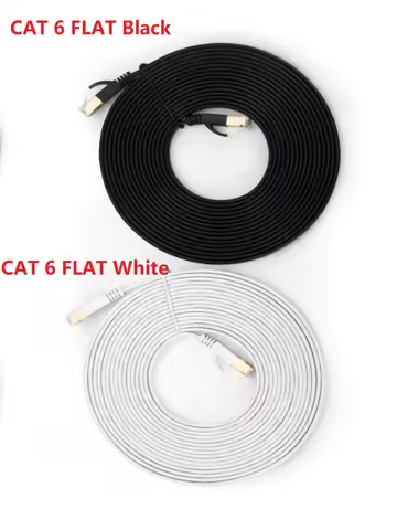 Cat 6 이더넷 케이블 1000M 네트워크, 슬림형 긴 플랫 인터넷 LAN 패치 코드, 라우터용 Cat6 솔리드 고속 비바람에 견디는 케이블