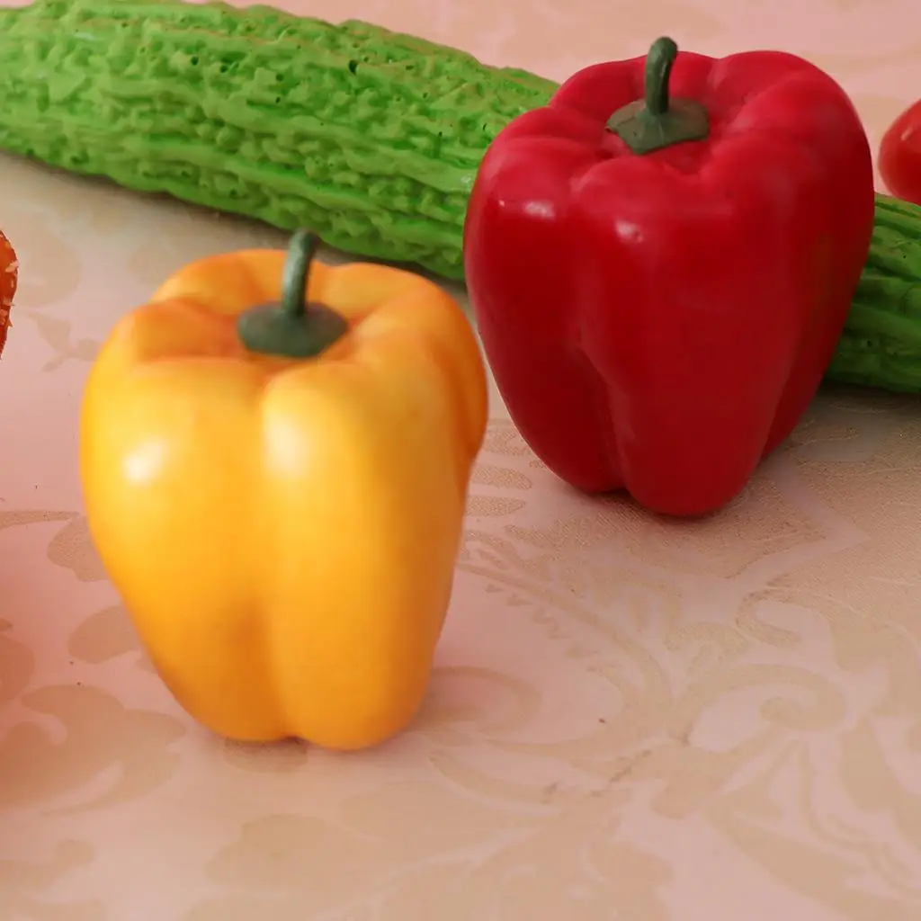 Decorative Food Lifelike Vegetables Artificial Bell Pepper Realistic Vegetable Decoration for Photography Show