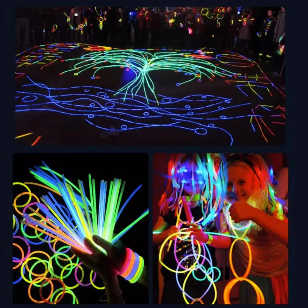 

Halloween Glow Sticks Lightweight Glow Sticks Vibrant Glow Stick Bulk Set 100pcs Disposable Necklace Bracelet Glowsticks for A