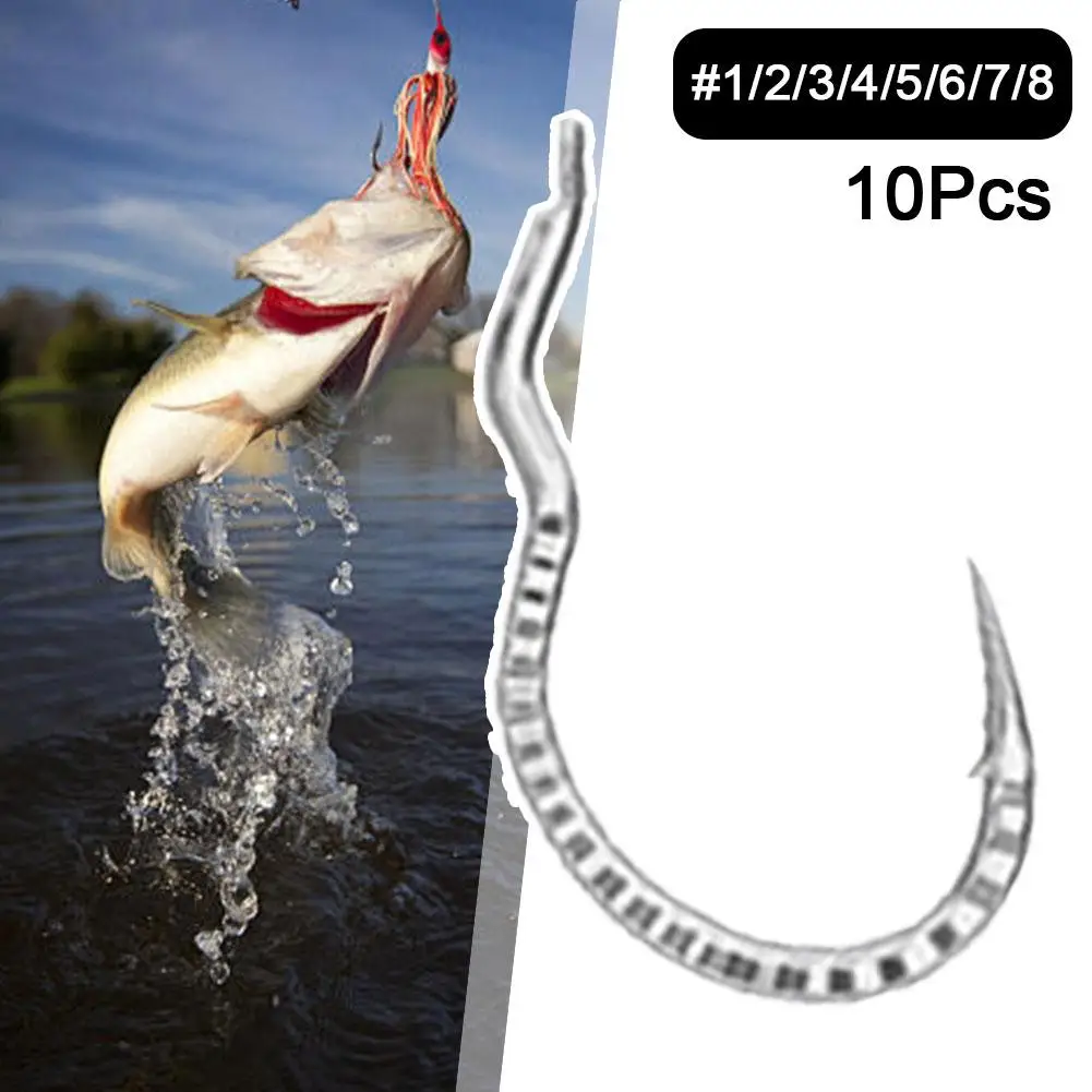 Hameçon de pêche créatif à motifs d'écailles de poisson, automatique, antidérapant en carbone, haute Anti-acier, barbelé, hameçon pointu W4L0