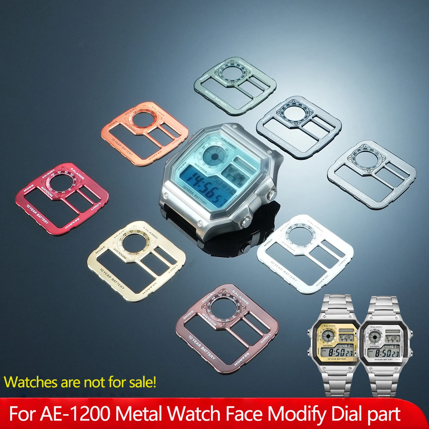 AE1200 Watch Dial accessories Suitable for AE-1200 Metal Watch Face Modify From Japan Copper Top Quality Sunray Metal Dial part