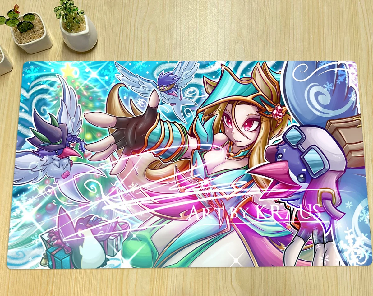 YuGiOh Floowandereeze & Snowl TCGMat Dark Magician Girl Board Game CCG Playmat Trading Card Game Mat Rubber Mouse Pad Free Bag