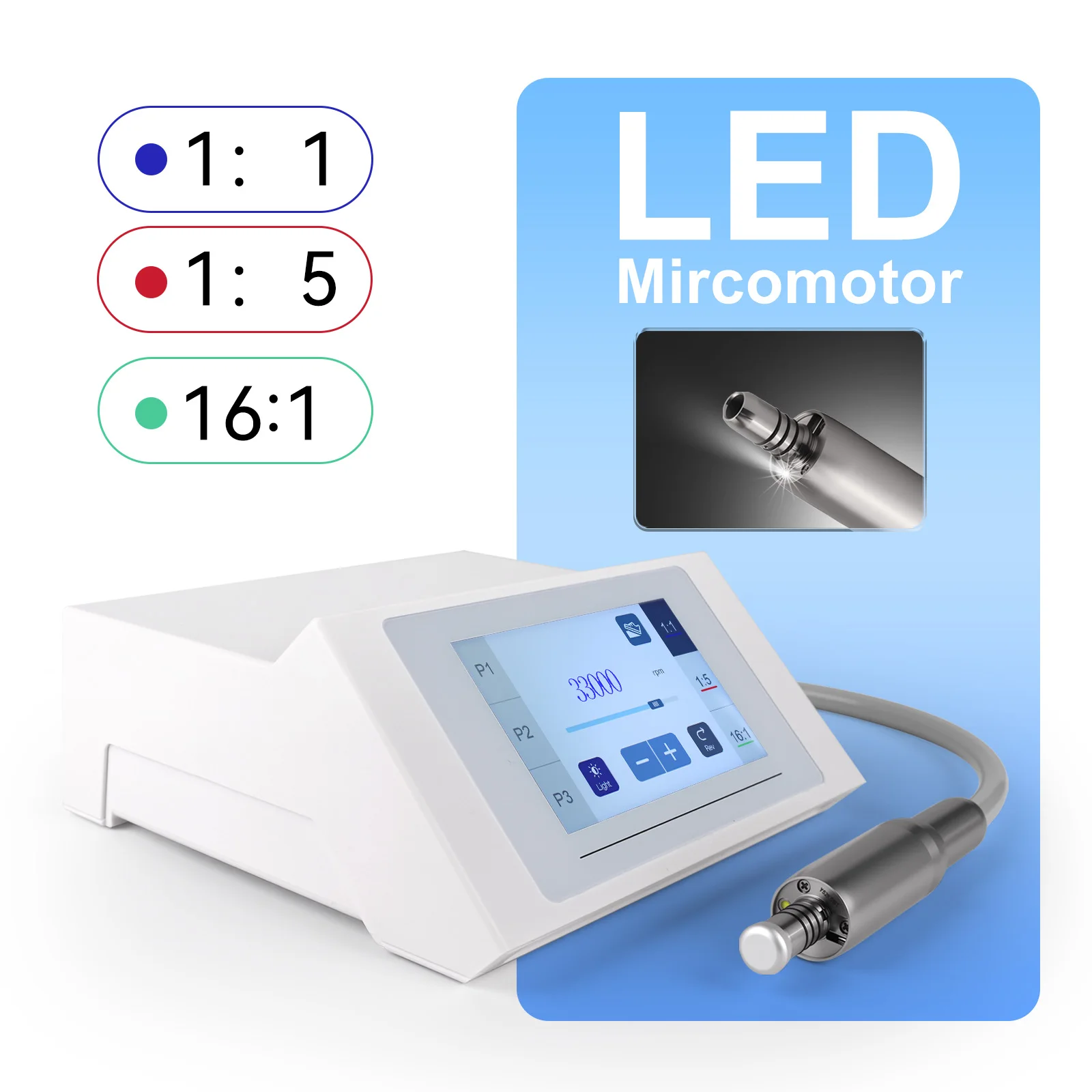 

Brushless Dental Micro Motor System Touch Screen Control Micromotor Electric Dental LCD Micromotor Dental Instrument