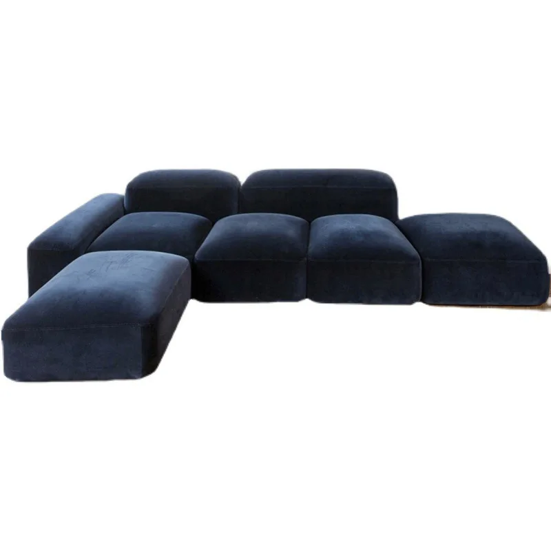 Bread sofa fabric Italian leather villa simple modern tofu block combination