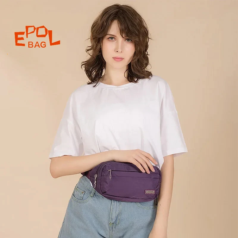 

EPOL Women's Waist Bag 2025 Waterproof Zipper Fanny Packs Fashion Waist Pack Outdoor Sport Running Nylon Chest Bags 2800-23
