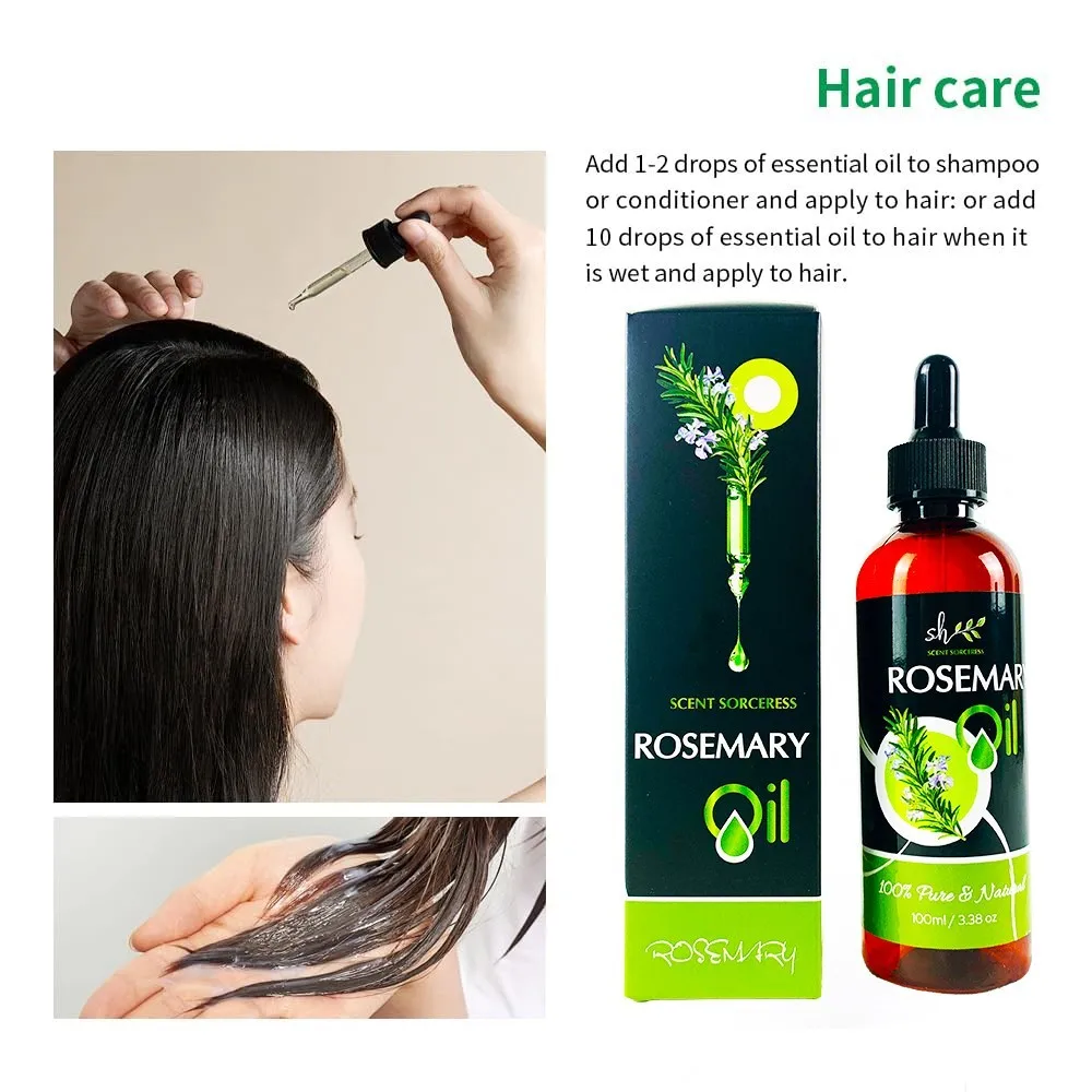 100 مللي زيت تدليك إكليل الجبل مع قطارة مغذية للشعر تفتيح البشرة للاسترخاء الناشر الزيوت العطرية العطرية عيد الميلاد