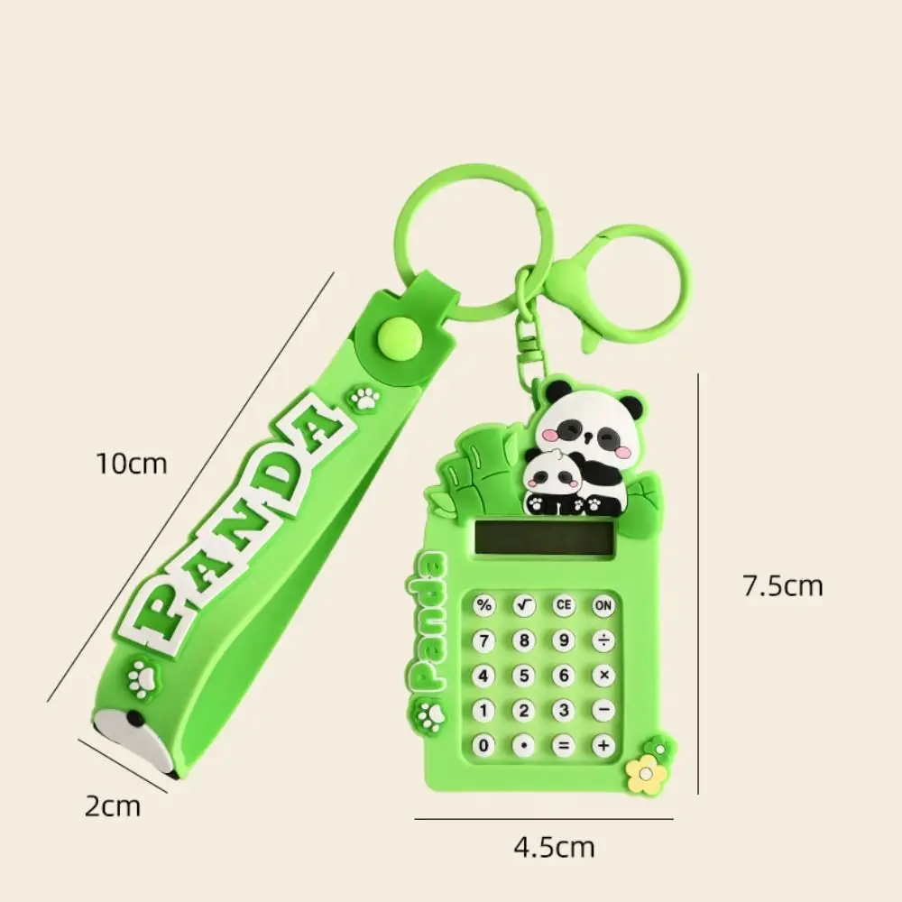 New Cute Panda Mini Calculator 8 Digits Display Candy Color Schoolbag Pendant Lightweight Maze Stationery