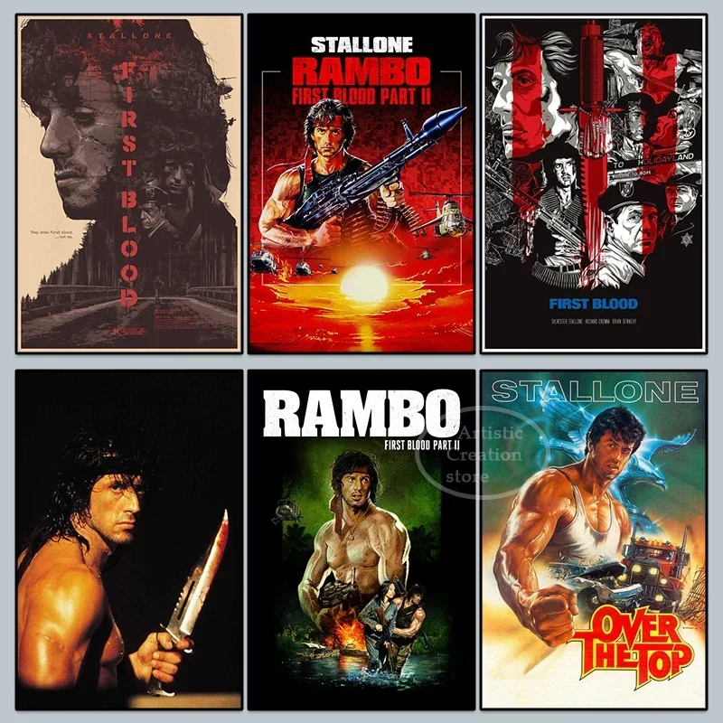 Rambo First Blood Poster Classic Movie Canvas Painting Pictures and Prints Pictures for Modern Living Room Wall Art Home Decor