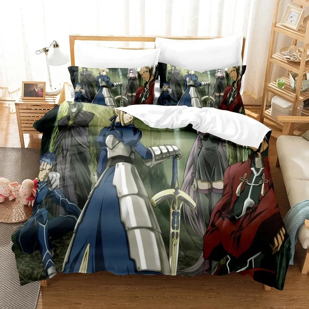 

New Fatestay night Unlimited Blade Works Printed Bedding Duvet Cover Set Soft and Comfortable Perfect Children Room Decoration
