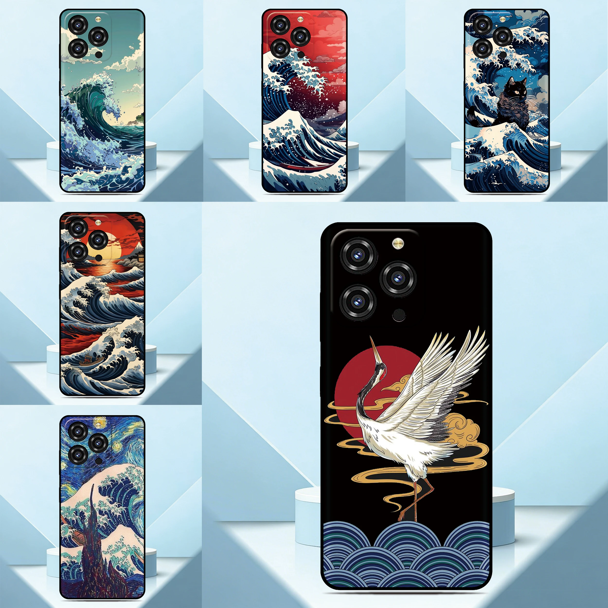 Funda para teléfono Wave off Kanagawa, para Sharp Aquos R11 R10 R9 R2 Compact V6 Wish 6 5 4 Sense 10 9 8 3 Lite, funda trasera con foto personalizada