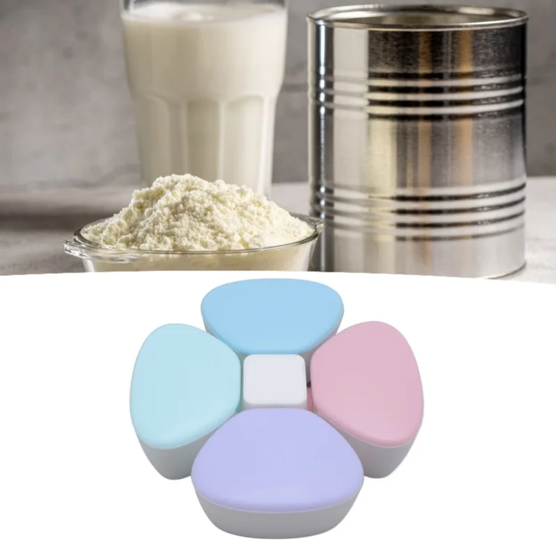 

Baby Formula Dispenser Portable 4 180ml Compartments Milk Powder Dispenser Container Non Spill Strong Seal Milk Powder Snack