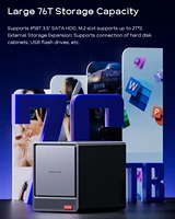 Aoostar Ryzen 7 5825U 4Bay Nas Mini Pc, No Ram No Ssd, Nas Desktop Computer 2*m.2 Nvme Slots, 2.5/3.5 Sata X 4 Storage 6