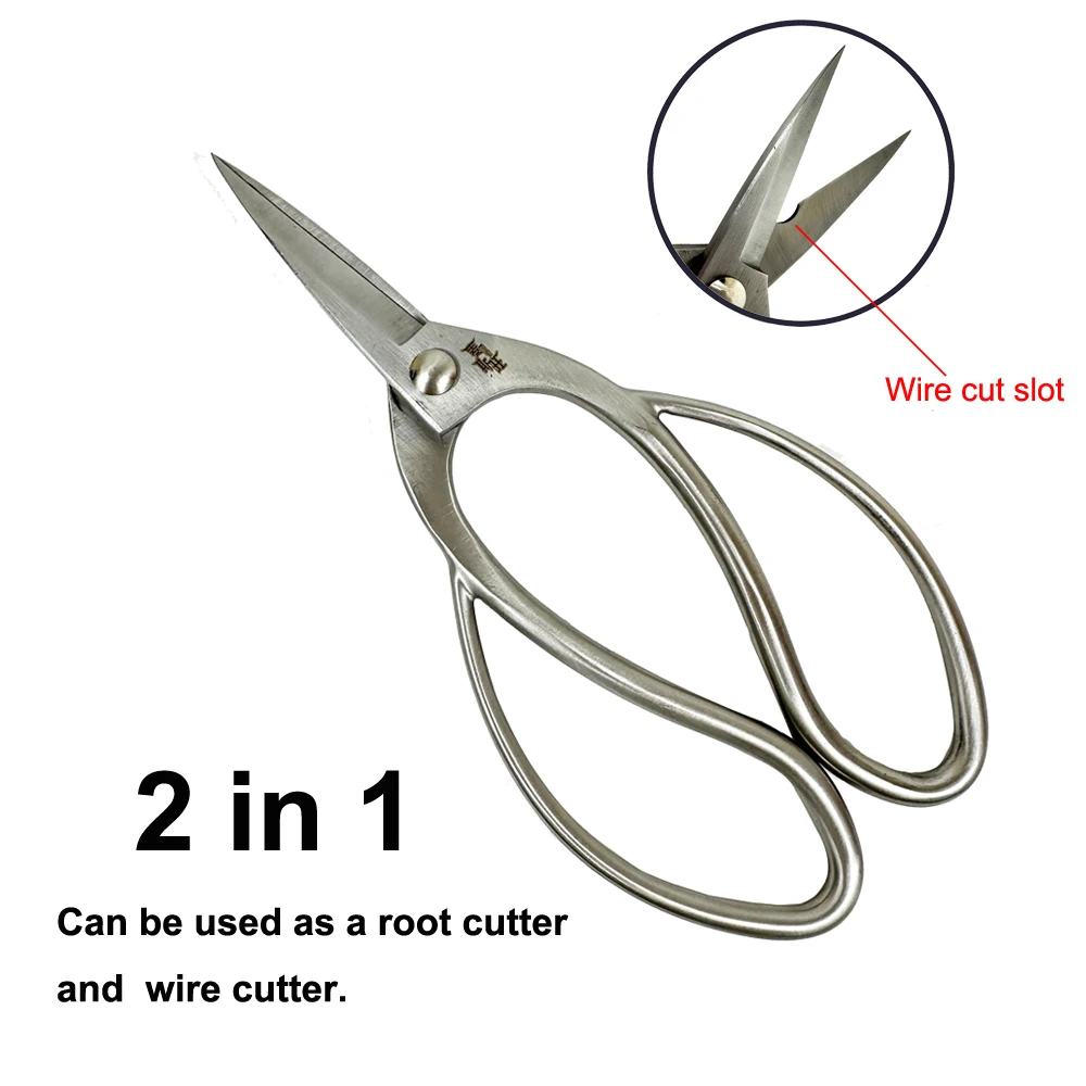 New 200mm Root Pruning Scissors Garden Secateurs Stainless Steel Garden Bonsai Scissors Shear Root Branch Trimming Pruning Tools