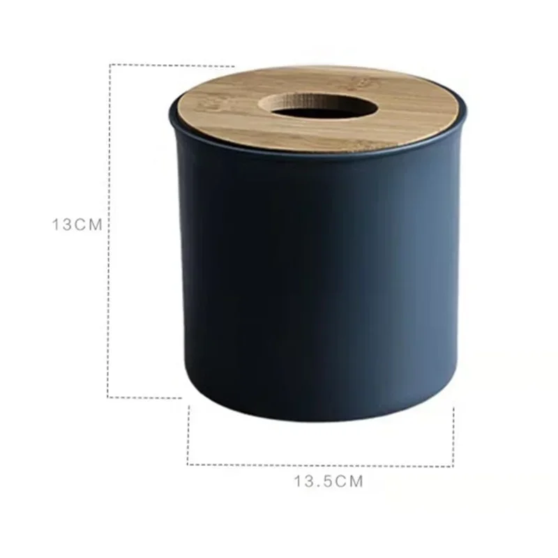 Round Tissue Box Plastic Tissue Holder Roll Paper Napkin Storage Home Hotel Car Tissue Holder Desk Solid Color Toilet Paper Box