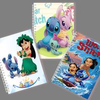A5 Spiral Notebook Cartoon Lilo & Stitch Disney Stationery Note Book Diary Anime Figure Graffiti Kids Halloween Gifts Cosplay