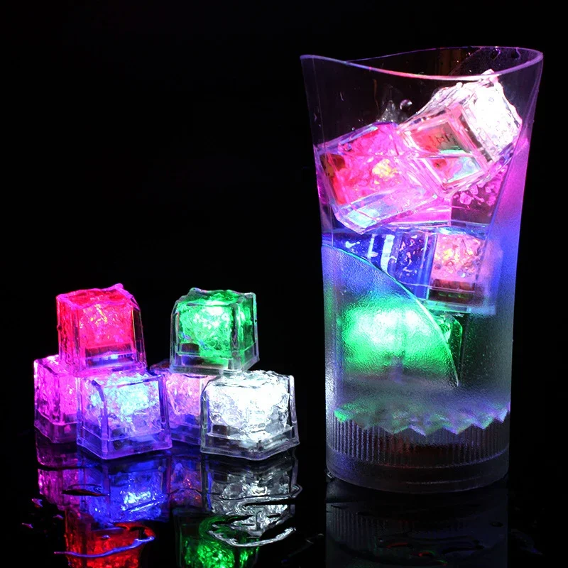 Waterproof Led Ice Cube Multi Color Flashing Glow in The Dark Light Up for Bar Club Drinking Party Wine Decoration