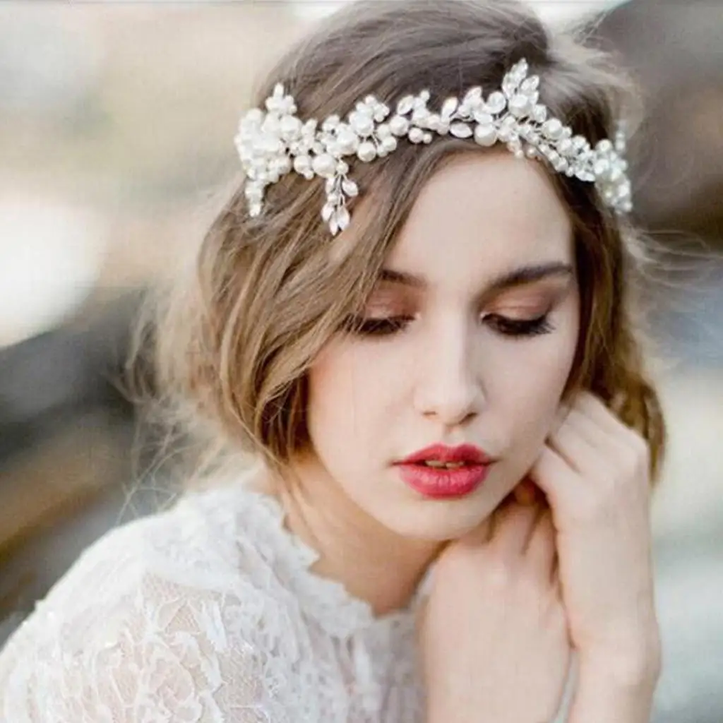 

Головной убор с пресноводным жемчугом и стразами, свадебная повязка на голову для подружек невесты