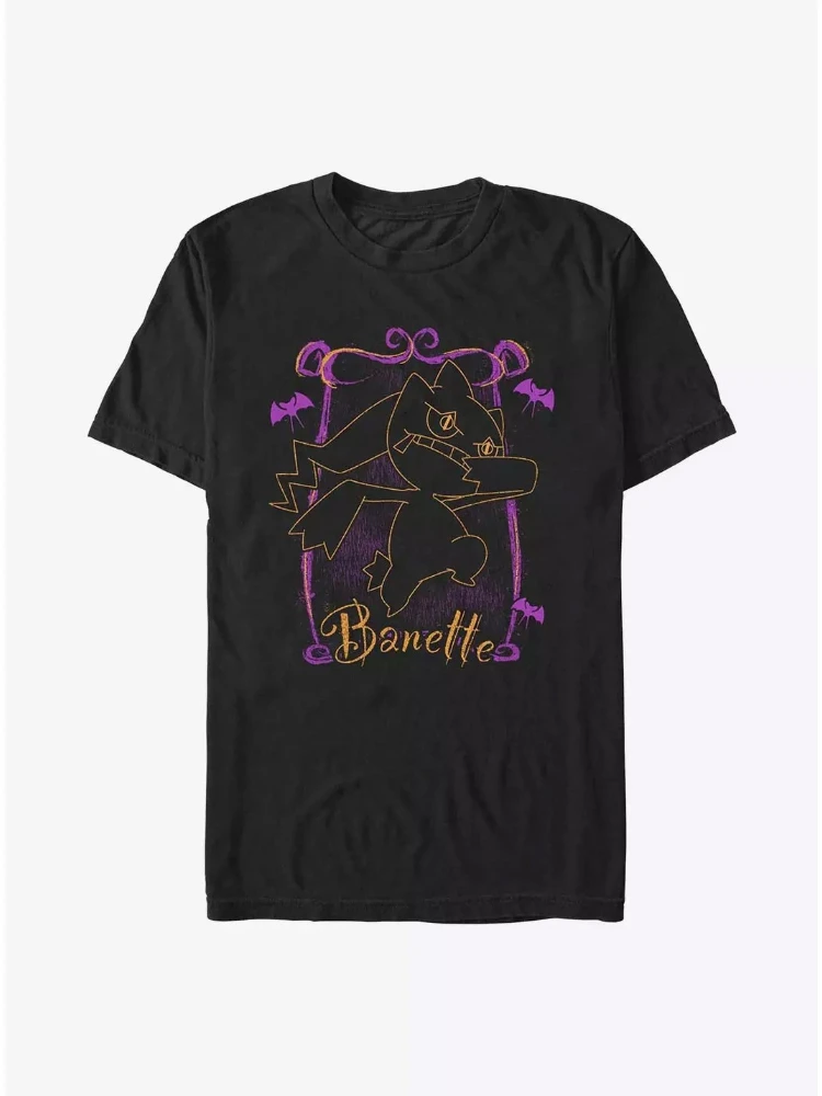 bandai-novo-pokemon-banette-assustador-impressao-de-alta-qualidade-masculino-manga-curta-pai-filho-solto-confortavel-camiseta