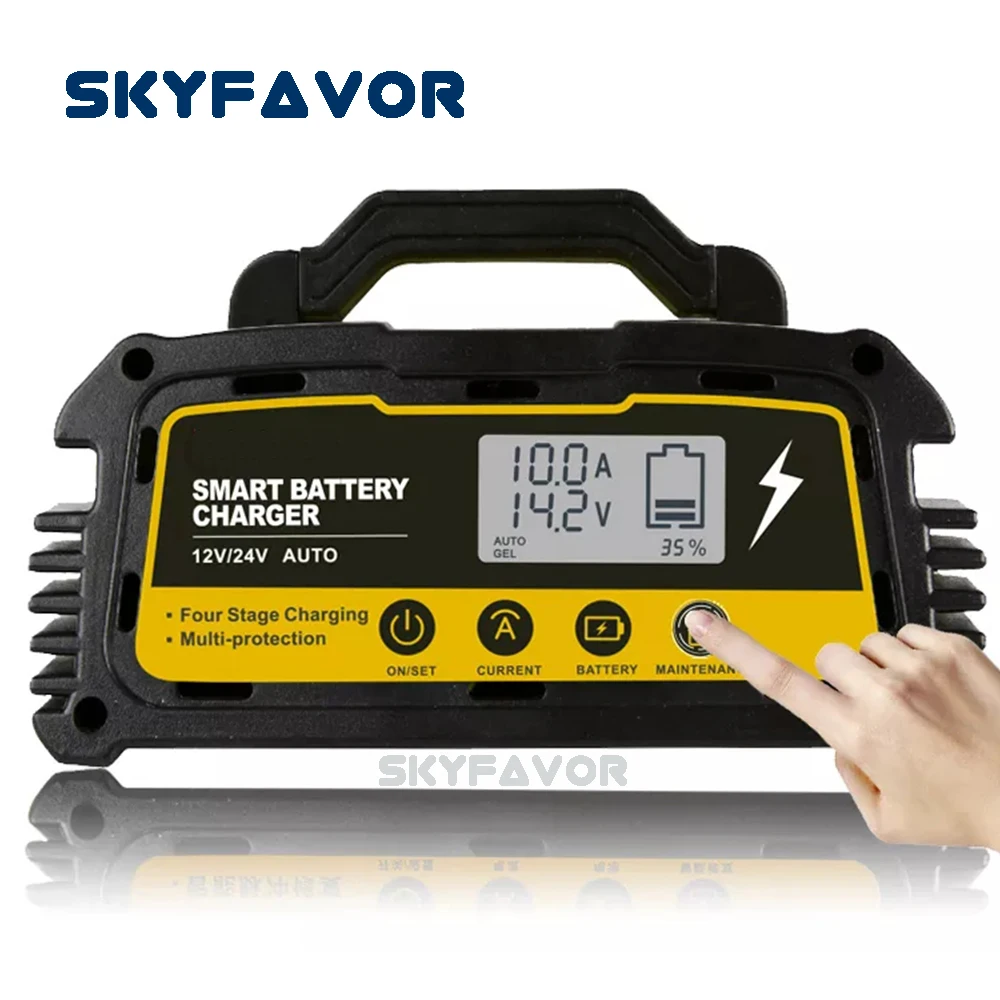 Automatic Motorcycle car battery Repair charger 12V 6A 8A 10A 24V 6A Smart Maintainer Trickle Charger for lead acid battery