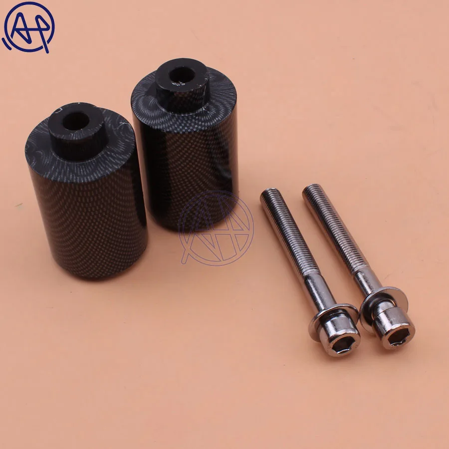 For Yamaha FZ6N FZ-6S 04-12 Motorcycle No Cut Delrin Frame Slider Anti Crash Frame Falling Protector Part Cap Black/Carbon Fibre