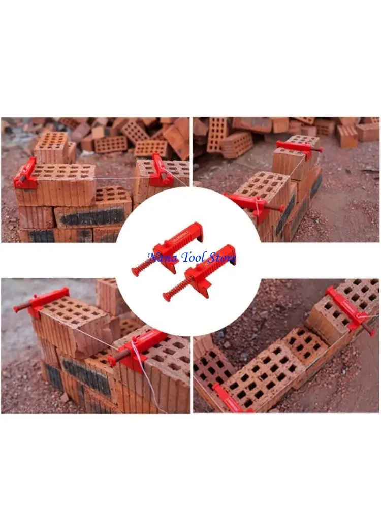 

31GJ 2PCS Brick Liner Clamps Runner Wire Brick Line Clips Wire Drawer Bricklaying Tool Leveling Measuring Tool Engineering