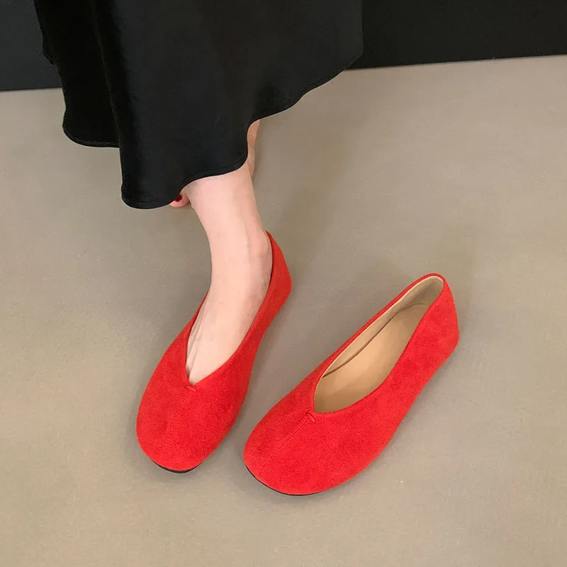 Modische Damen-Ballerinas, flache Schuhe, lässige, flache Damenschuhe, runde Zehen, weiche Damenschuhe. – Detail 19