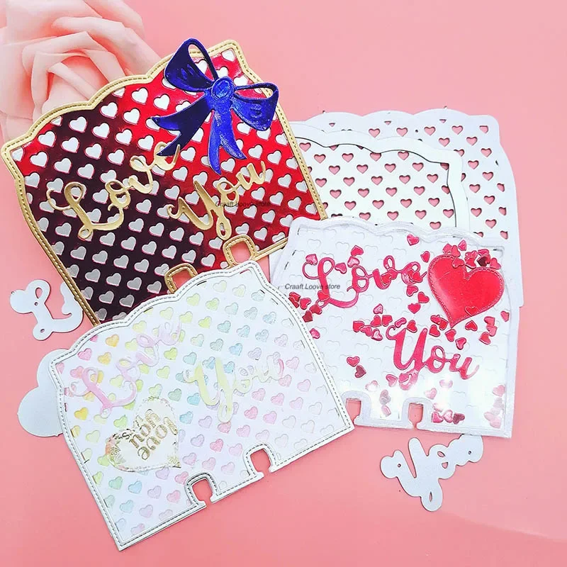 METAL CUTTING DIES 2019 Heart Layred  Valentine memory dex Rolodex Shake Card Cutting die for Scrapbook paper craft card cutter