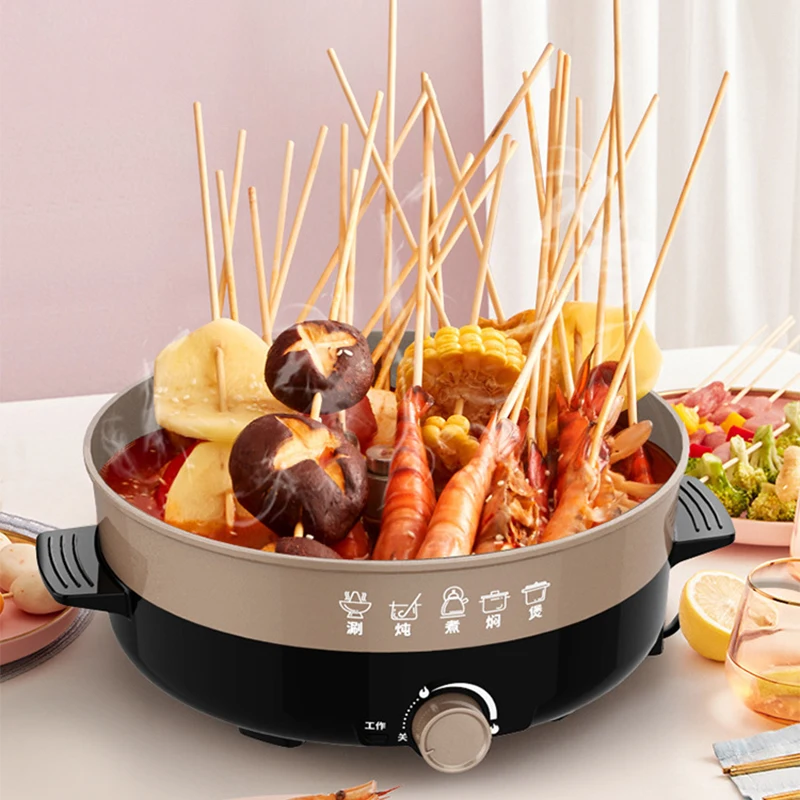 1500W 4.5L Multifunctional Electric Cooker Heating Pan Electric Cooking Pot Machine Hotpot Noodles Rice Eggs Soup Cooking Pot