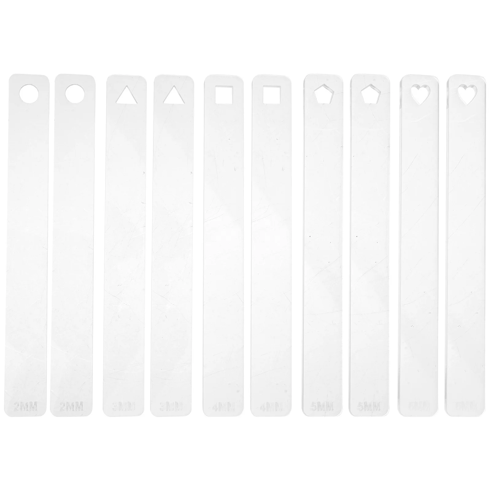 

10pcs Pottery Tools For Clay Thickness Measurement 2/3/4/5/6Mm Acrylic Rolling Pin Guides Slab Ruler Polymer Clay Tool Kit