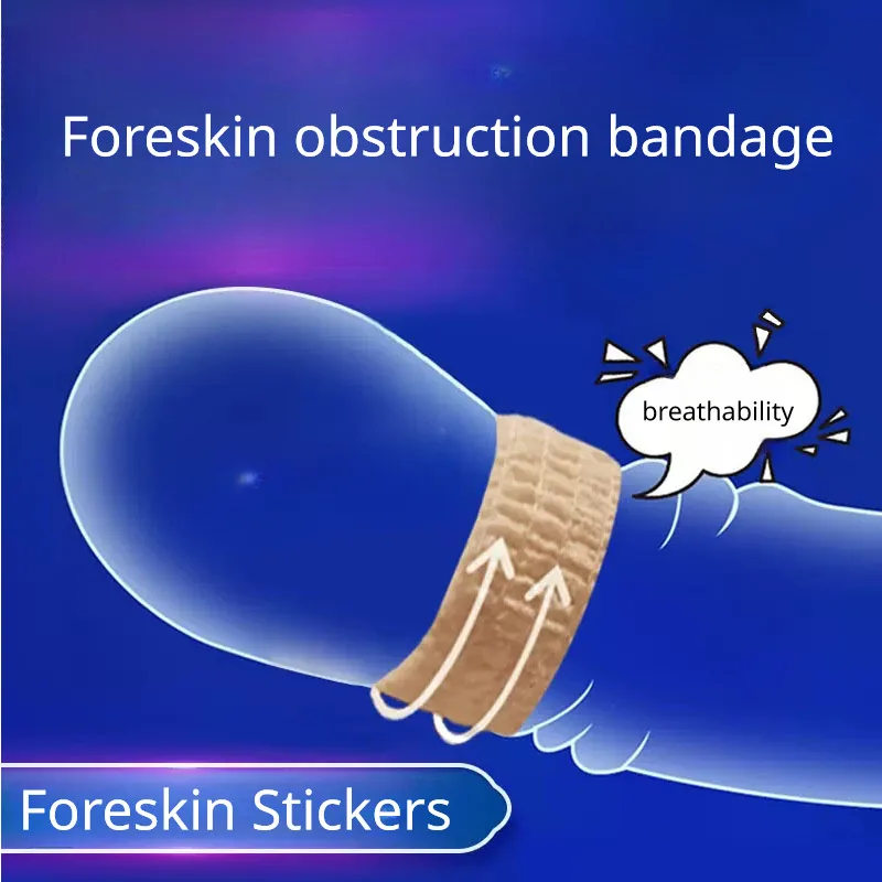 Breathable Foreskin Correction Bandage Cock Ring Penis Repair Stickers Glans Expose Elastic Patch Sex Toys for Men Chastity