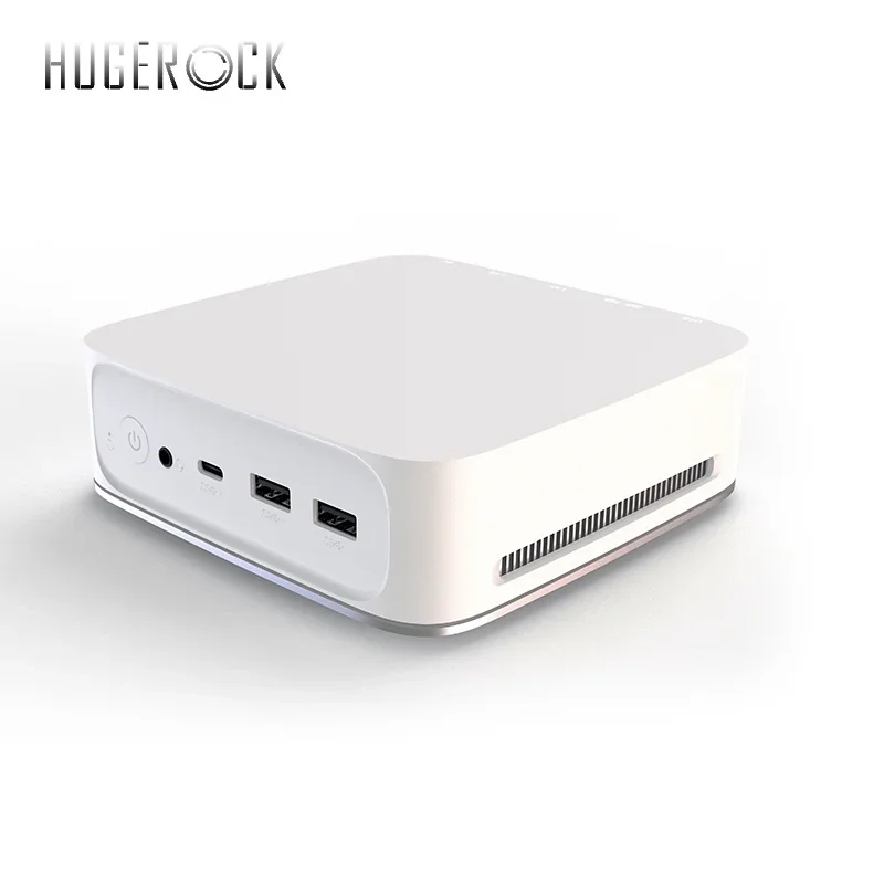 HUGEROCK MN19 Portable Super Mini Computer N100 Customized window 11 Gaming Lan PC Fanless Small dual RJ45 Mini PC